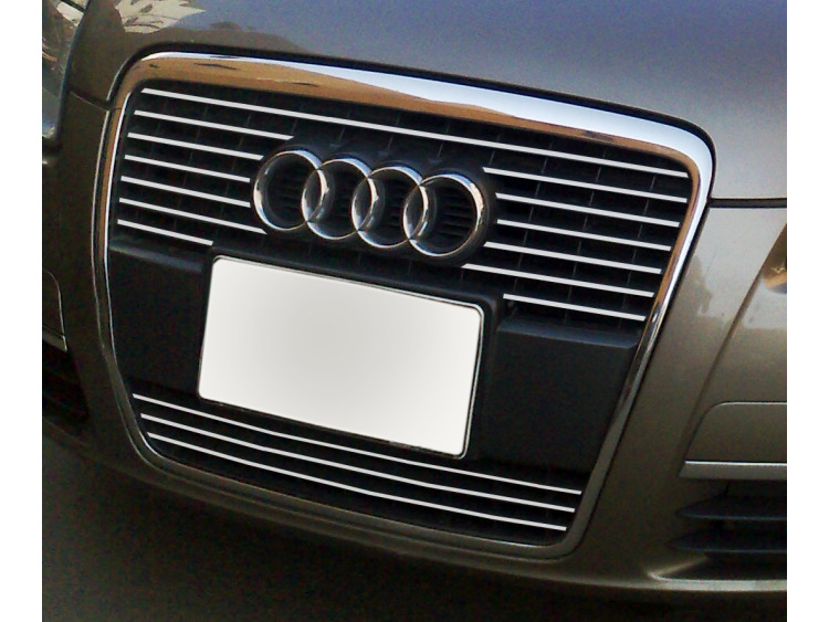Chromleiste f&uuml;r K&uuml;hlergrill Audi A6 S&eacute;rie 3 Avant 05-08 & Audi A6 S&eacute;rie 3 Berline 05-08 v2